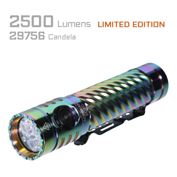 Acebeam EC20 Multi-Light Source EDC 519A-V1 CRI90 5000K  Flashlight (Rainbow - Stainless Steel)