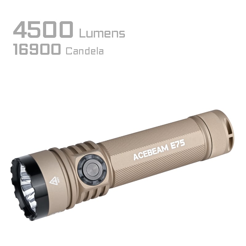 Acebeam E75 Quad-Core LED Flashlight 4*CREE XP-LR Round LEDs 6500K (Desert)
