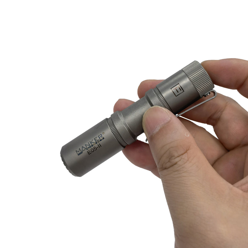 Manker E05 II Ti Titanium Bead Blasted EDC Flashlight CW & NW