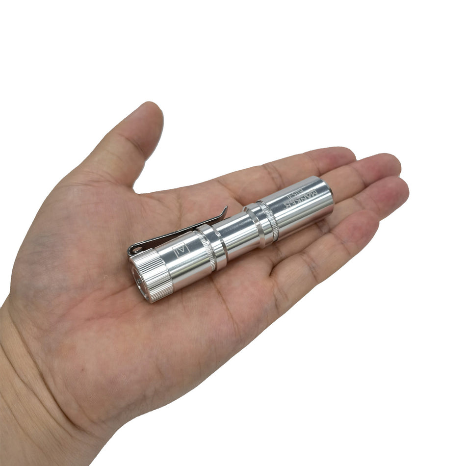 Manker E05 II 1300 Lumens High Output EDC Flashlight (Silver) CW