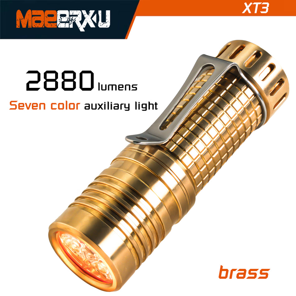 Maeerxu XT3 Brass 2800+ Lumen EDC Flashlight