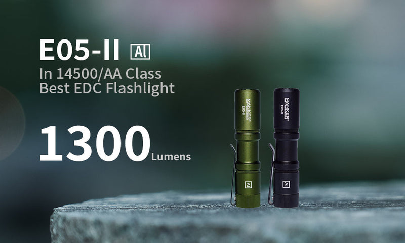 Manker E05 II 800 Lumens High Output EDC Flashlight (Silver) NICHIA 519A 4000K R9080