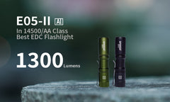 Manker E05 II 800 Lumens High Output EDC Flashlight (Silver) NICHIA 519A 4000K R9080