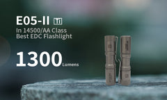 Manker E05 II Ti Titanium Bead Blasted EDC Flashlight CW & NW