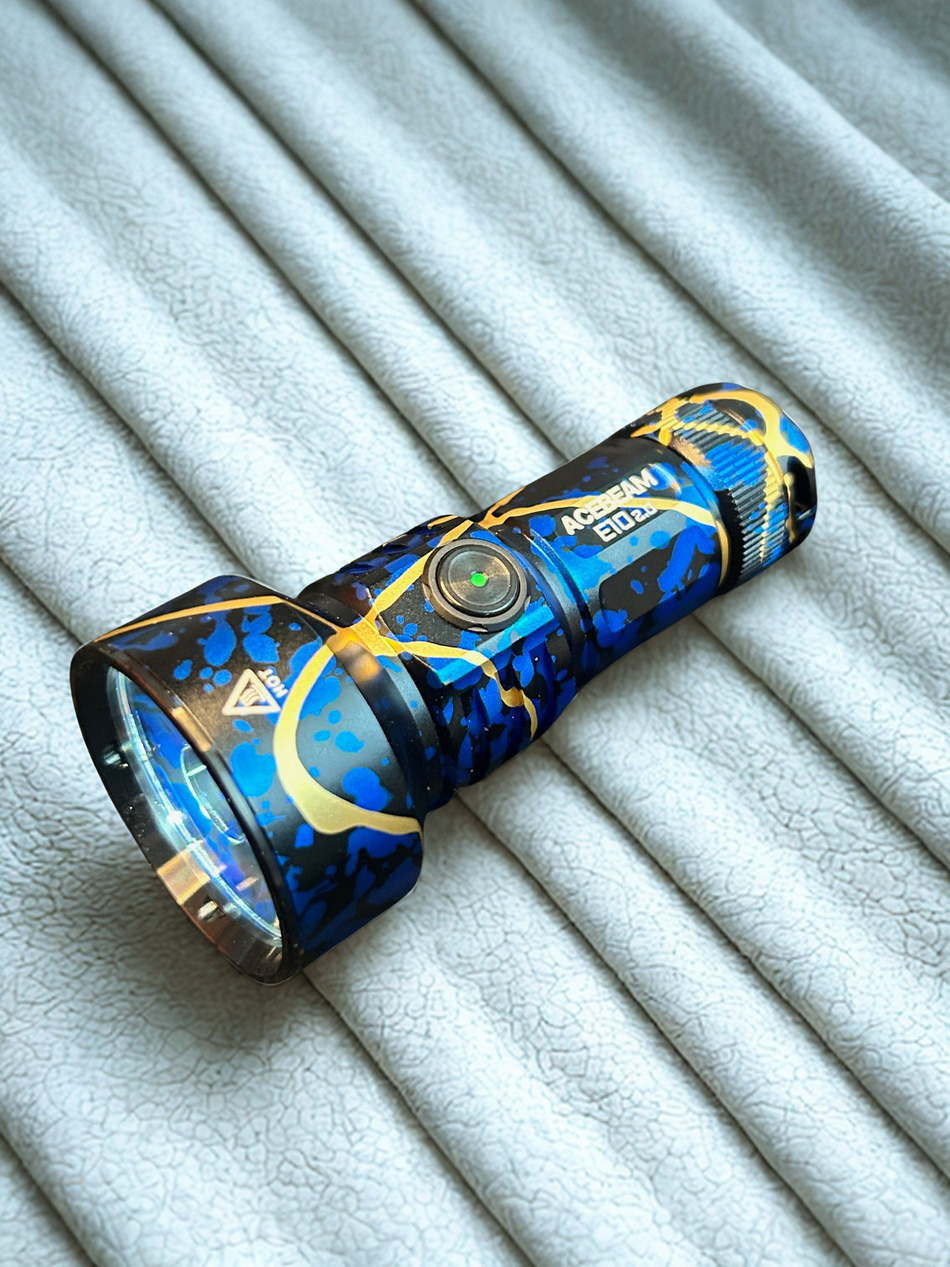 Acebeam E10 2.0 Long-Range Compact EDC Flashlight (Black&Blue Camo) - Limited Edition