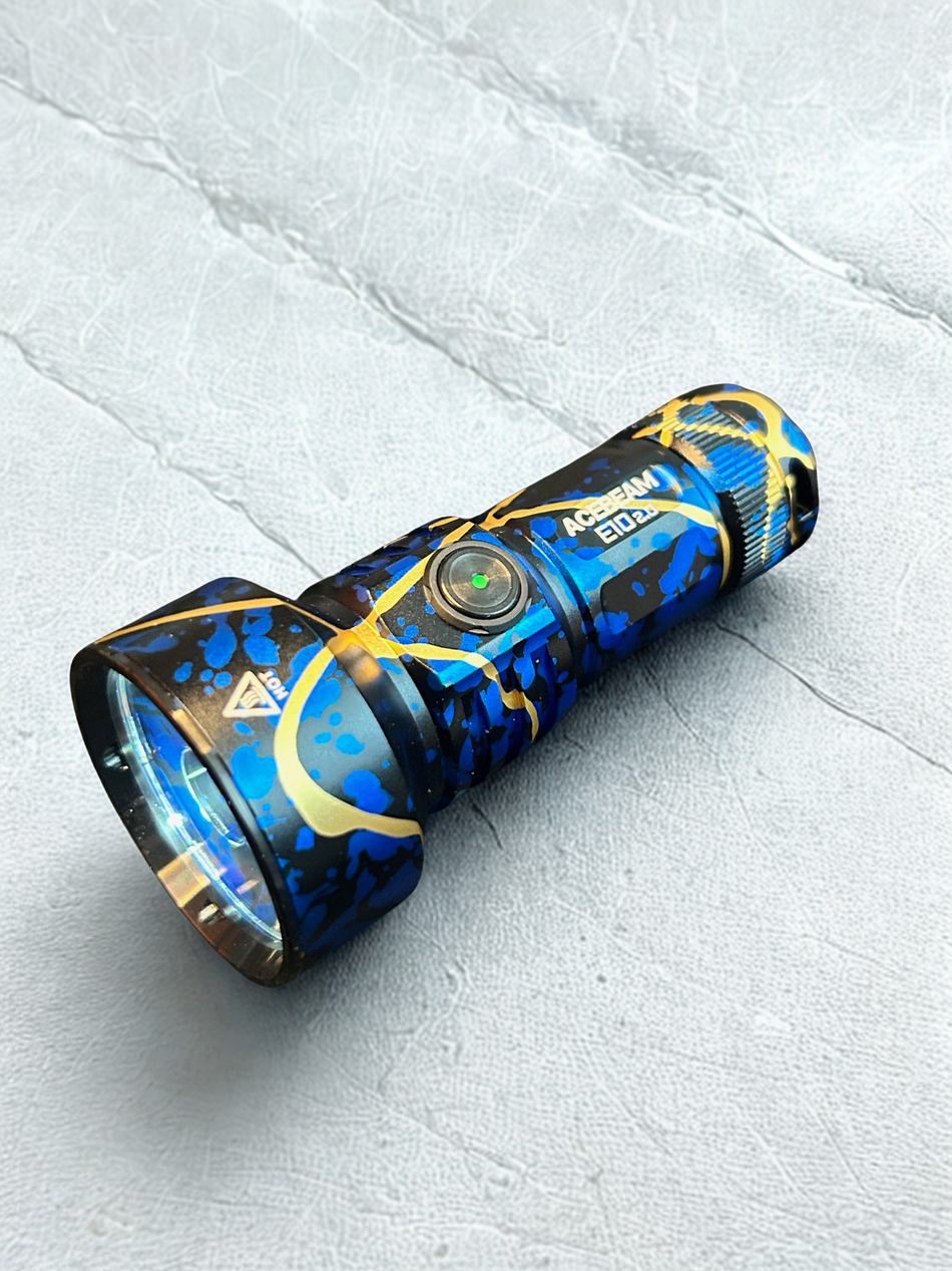 Acebeam E10 2.0 Long-Range Compact EDC Flashlight (Black&Blue Camo) - Limited Edition