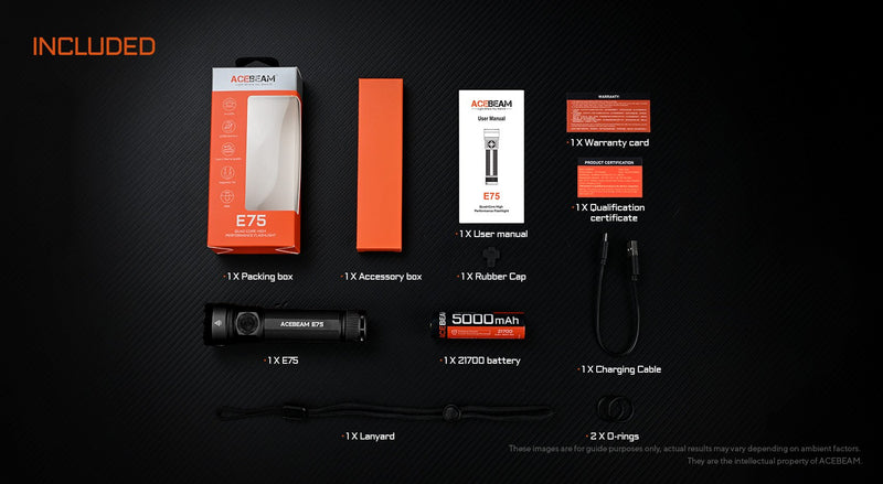 Acebeam E75 Quad-Core High Output Flashlight 4500 Lumens (Copper Limited Edition)