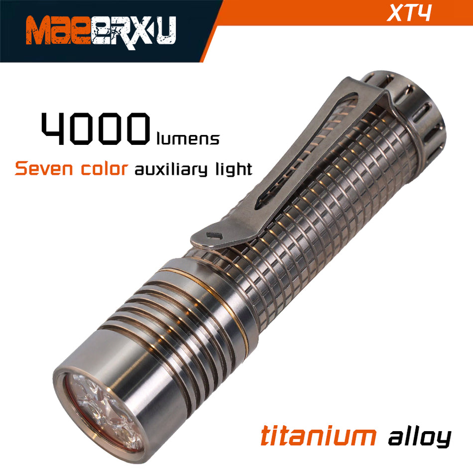 Maeerxu XT4 Titanium XPL-HI 6500K LED Flashlight 4000 Lumens