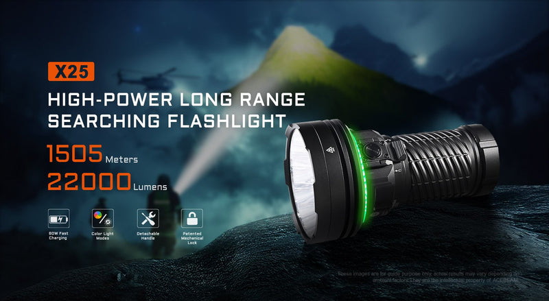 Acebeam X25 High-Power Long Range Flashlight 22000 Lumens