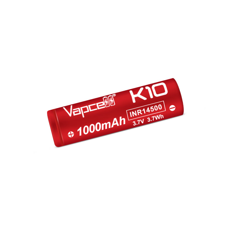 Vapcell K10 14500 1000mAh 8A High-Drain Rechargeabl Li-ion Battery (Flat Top)