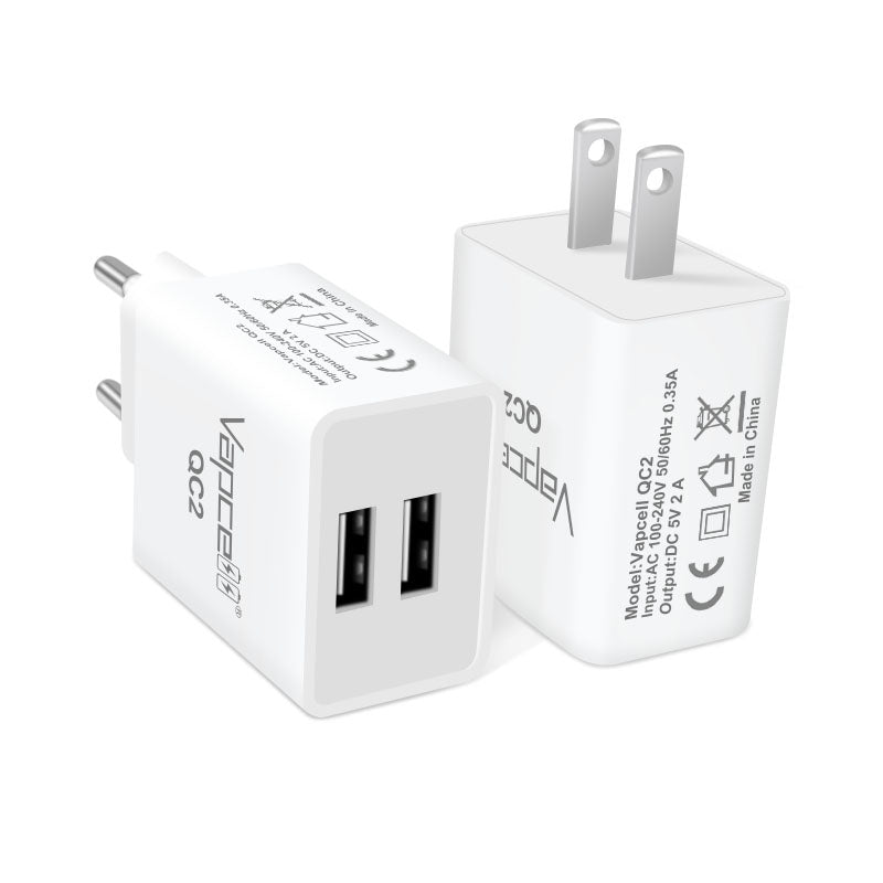 Vapcell QC2 USB Power Adapter – 5V 2A Dual USB Charger