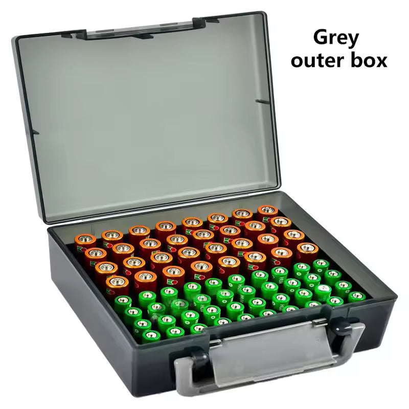 Battery Storage Organizer Holds 72 AA & AAA Batteries Battery Box Case Container and Organizer