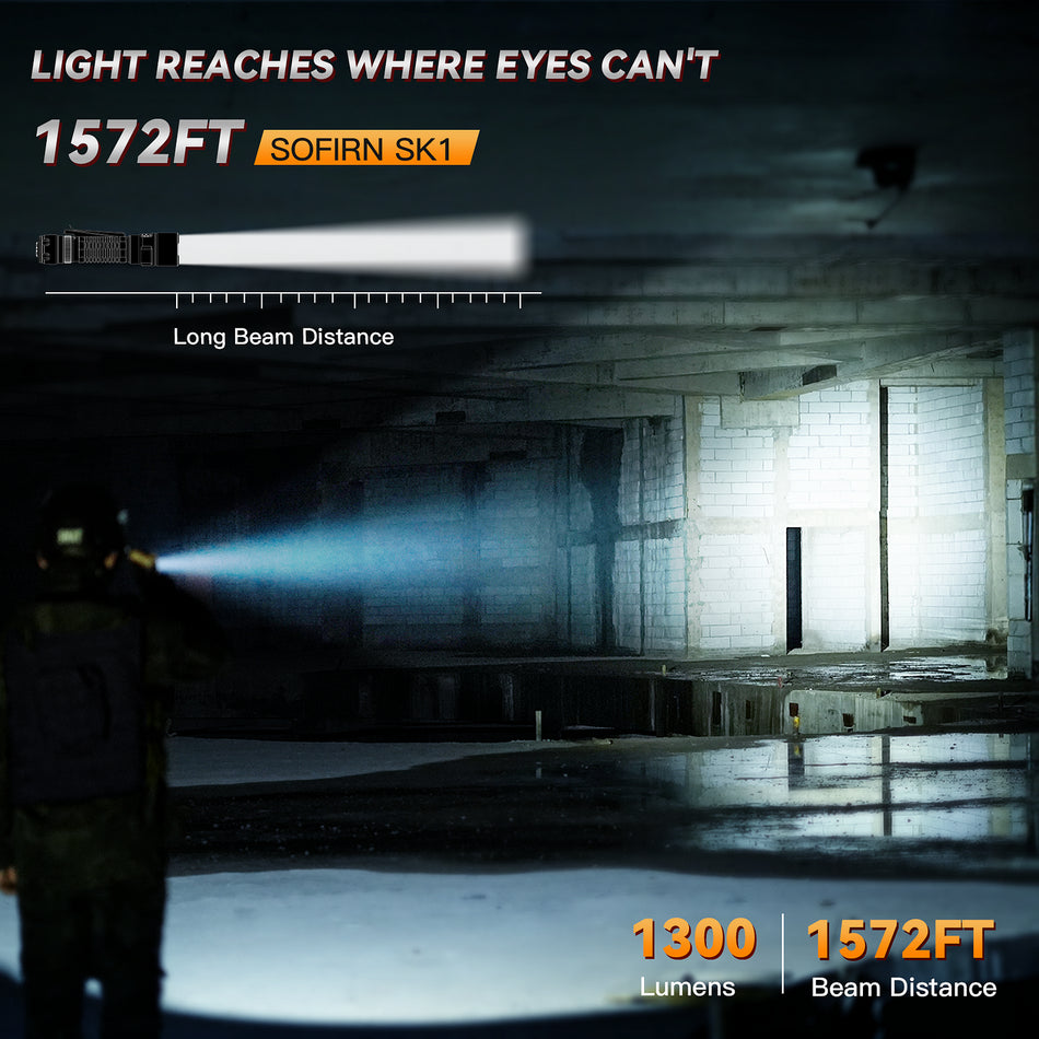 Sofirn SK1 Long-Range Tactical Flashlight 1300 Lumens