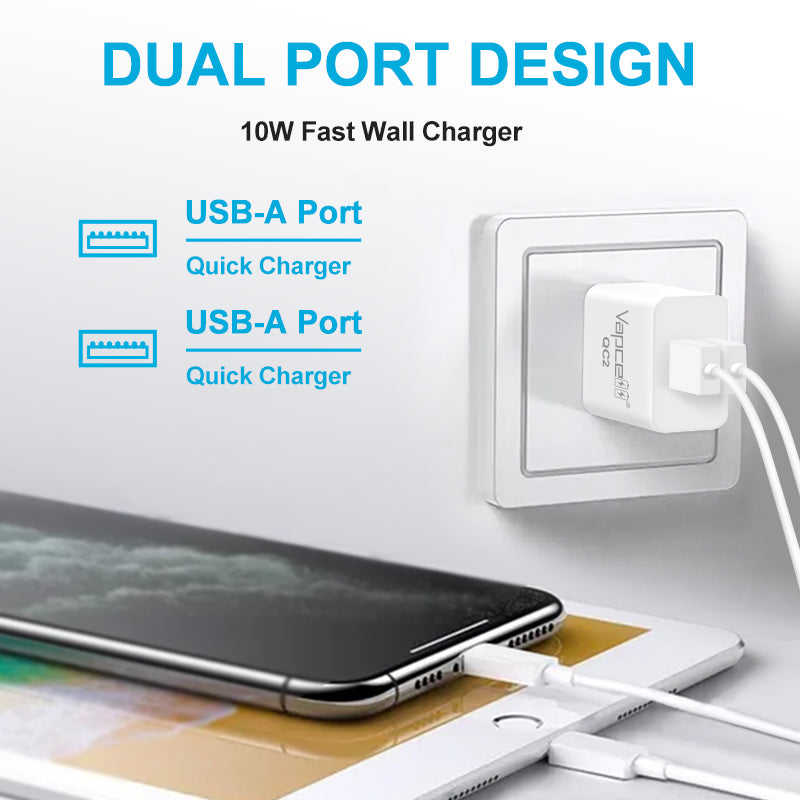 Vapcell QC2 USB Power Adapter – 5V 2A Dual USB Charger