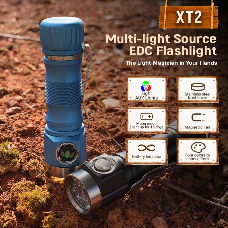 Maeerxu XT2 4000 Lumen Portable Side Switch 21700 Li-Ion Battery Flashlight