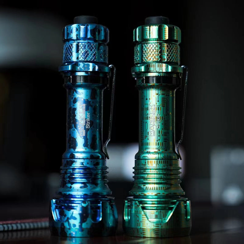 Manker Striker Titanium Limited Edition: Starry Sky Blue & Green Circuit Texture 2300 Lumens