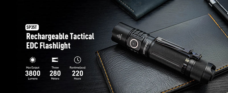 Sofirn SP35T Rechargeable Tactical Flashlight 3800 Lumens