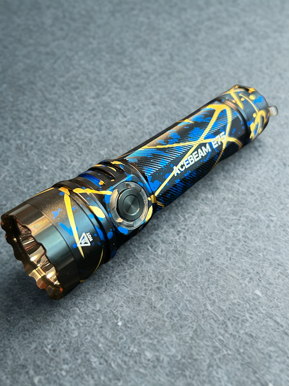 Acebeam E75 High-performance Quad-Core EDC Flashlight (Black&Blue Camo) Limited Edition