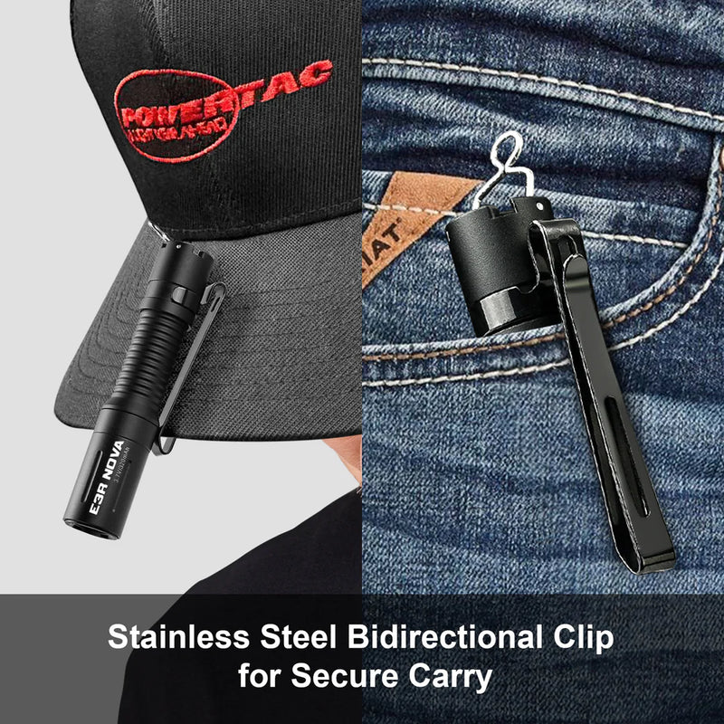 Powertac E3R Nova- EDC Rechargeable Flashlight 820 Lumens