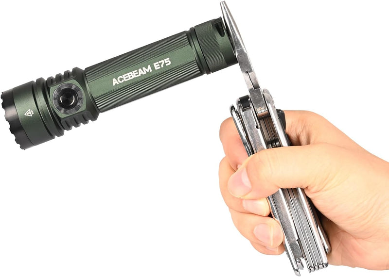 Acebeam E75 Quad-Core High Performance LED Flashlight 4500 Lumens Black and Green