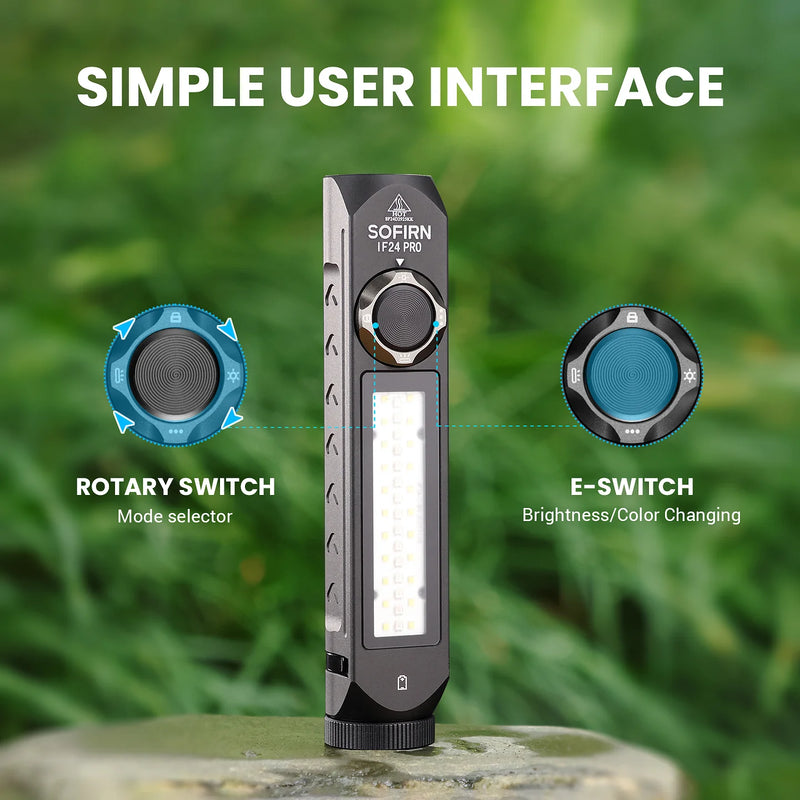 Sofirn IF24 Pro Flashlight 1800 Lumens SFT40 Buck Driver RGB Light
