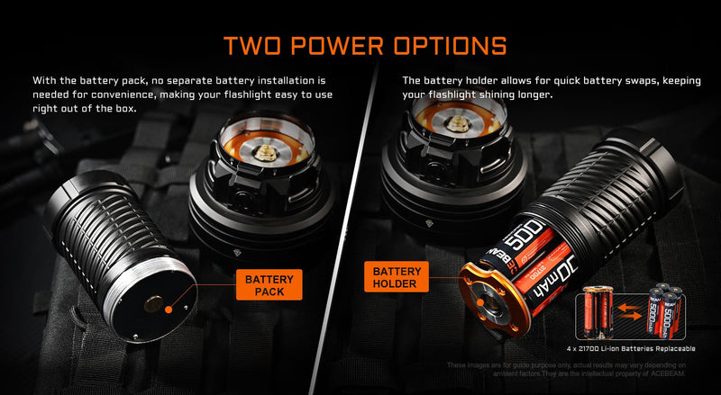 Acebeam X25 High-Power Long Range Flashlight 22000 Lumens