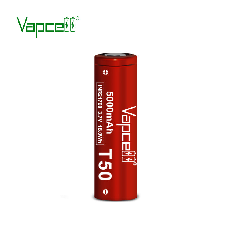 Vapcell T50 21700 5000mAh 20A/35A Rechargeable Li-ion Button Top Battery