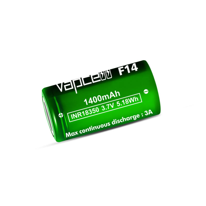Vapcell F14 18350 1400mAh 3A Rechargeable Li-ion Flat Top Battery
