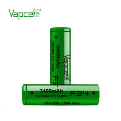 Vapcell F34 18650 3400mah 10A/20A Rechargeable Flat Top Battery