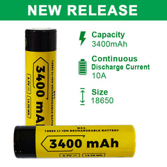 Vapcell B34 18650 3400mah 10A Rechargeable Flat Top Battery