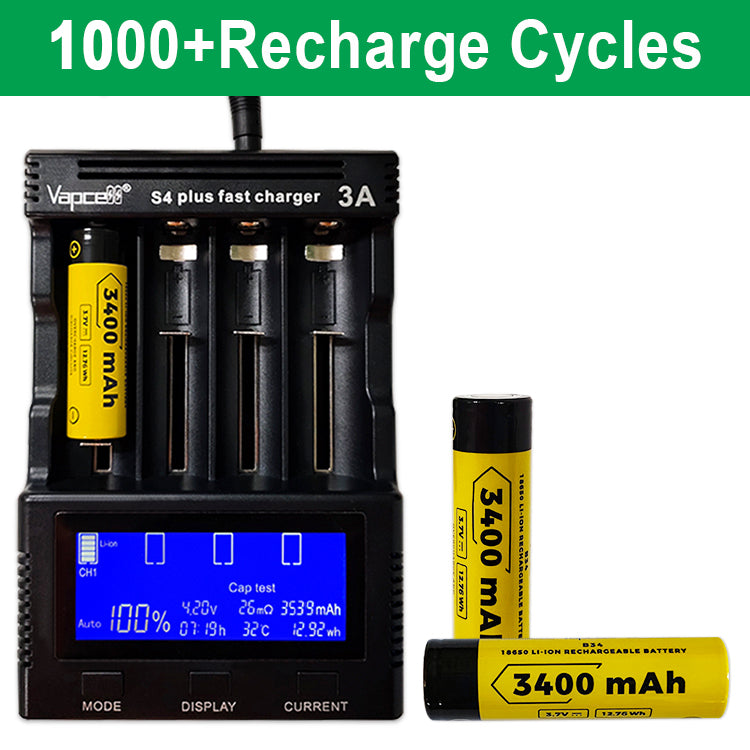 Vapcell B34 18650 3400mah 10A Rechargeable Flat Top Battery