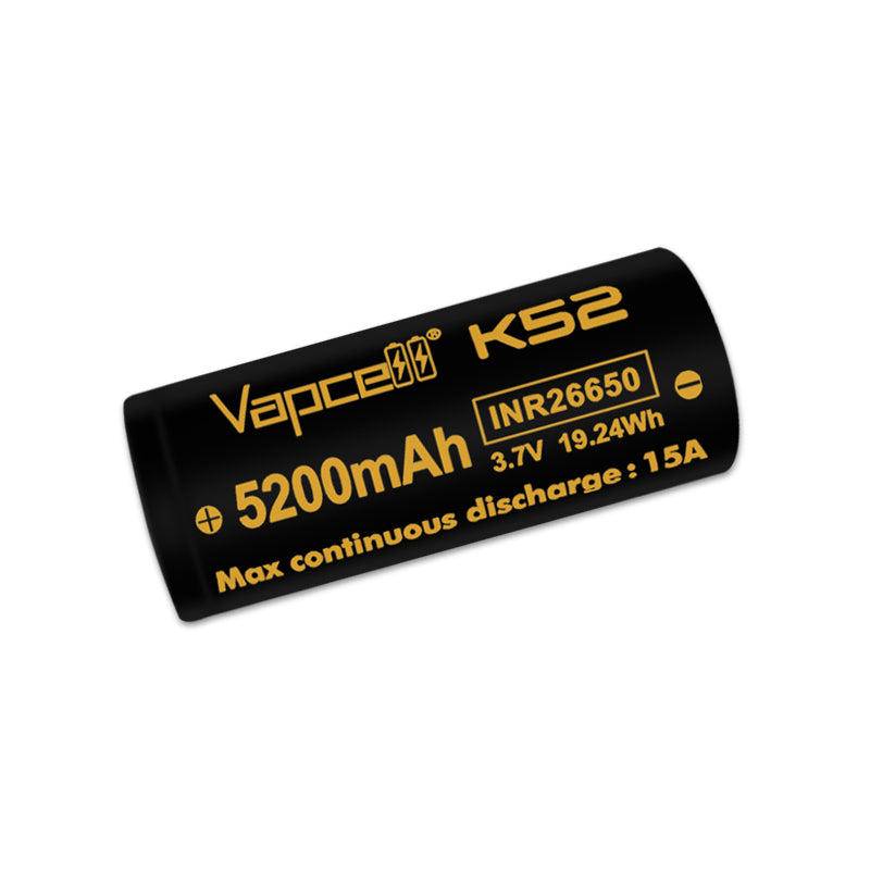 Vapcell K52 26650 5200mAh 15A Rechargeable Li-ion Battery