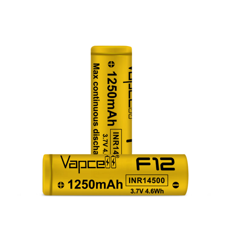 Vapcell 14500 F12 1250mah 3A Rechargeable Flat Top Battery