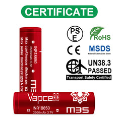 Vapcell 18650 M35 3500mah 10A Rechargeable Battery