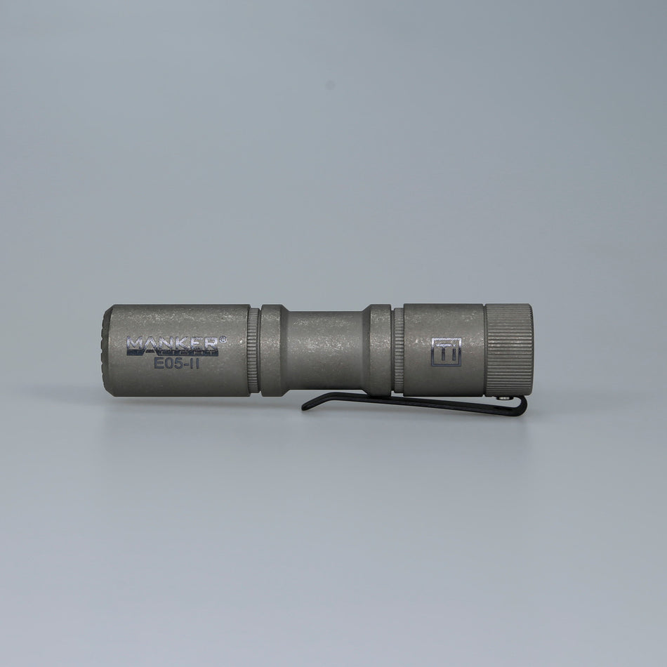 Mankerlight E05 II Stonewashed Titanium EDC Flashlight – 1300 Lumens