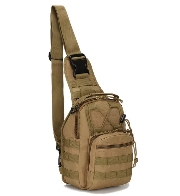 EDC Shoulder Chest Backpack Single Shoulder Strap (Tan/Khaki)