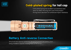 Cyansky H1R EDC Flashlight 700 Lumens (Copper)