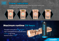 Cyansky H1R EDC Flashlight 700 Lumens (Copper)