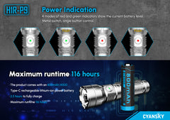 Cyansky H1R-P9 EDC Flashlight 1300 Lumens (Silver)