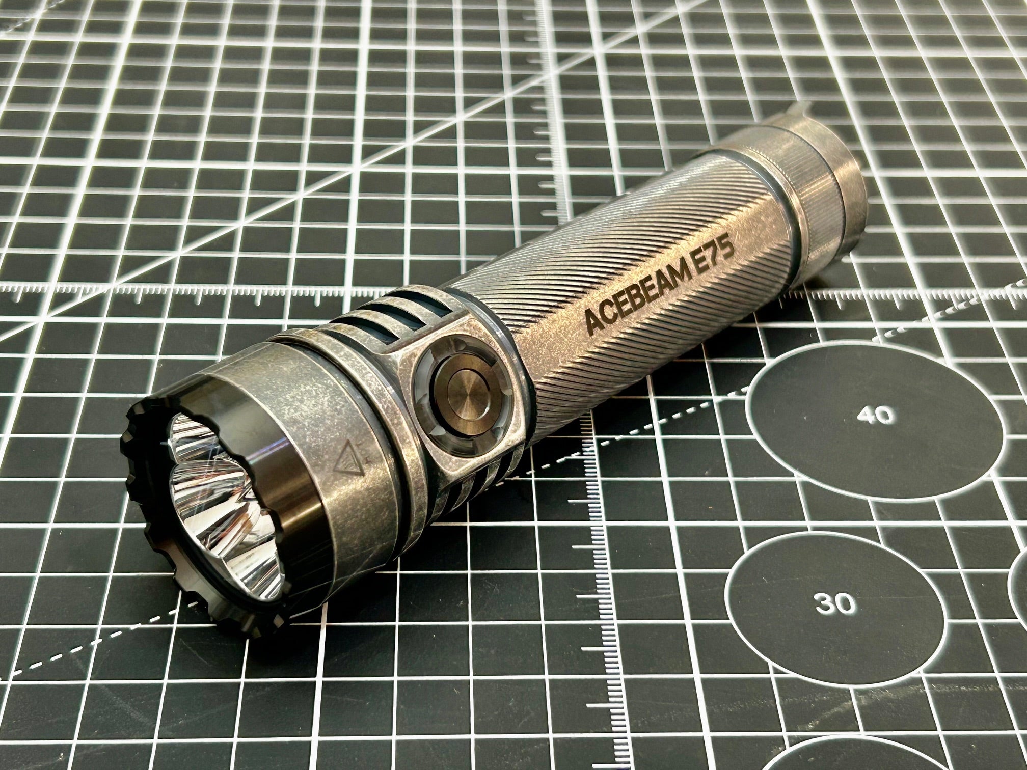 Acebeam E75 Quad-Core LED Flashlight Silver Plated Bronze 4500