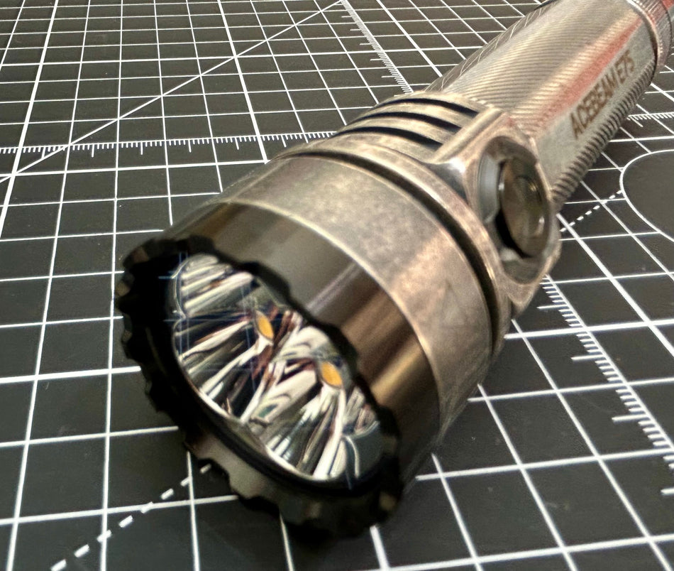 Acebeam E75 Quad-Core LED Flashlight Silver Plated Bronze 4500 Lumens (Limited Edition)