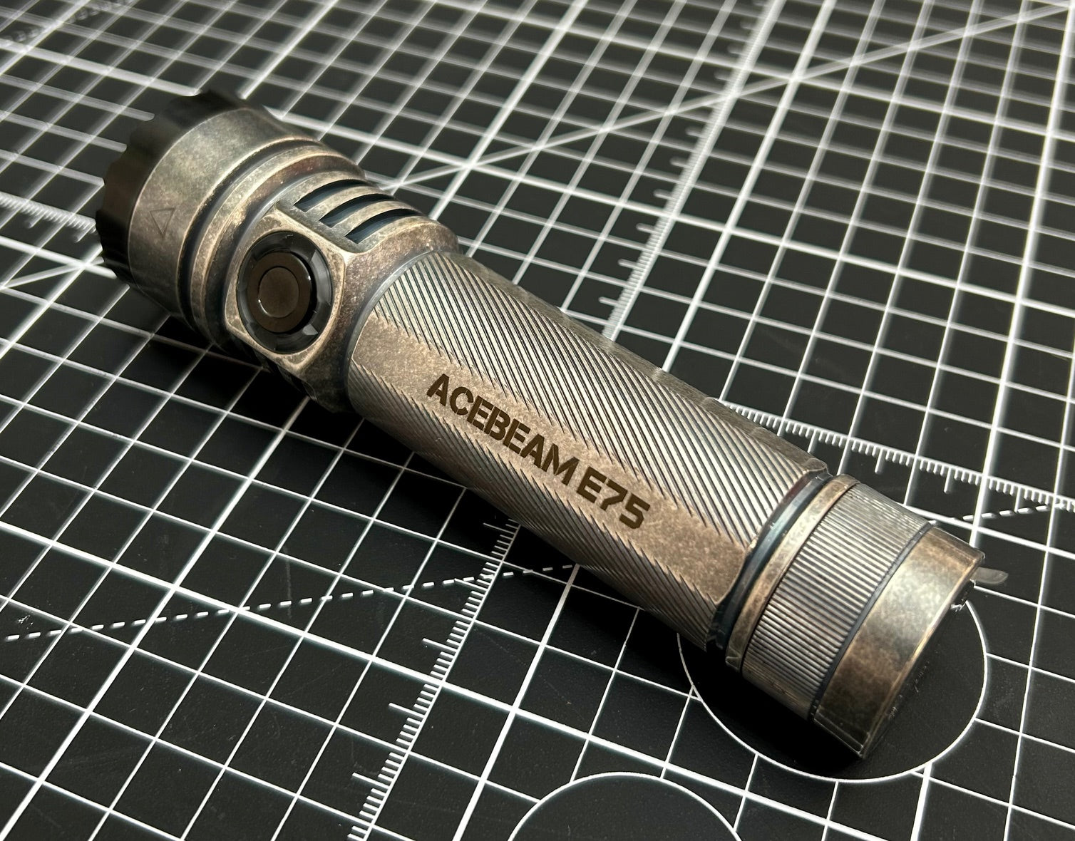 Acebeam E75 Quad-Core LED Flashlight Silver Plated Bronze 4500