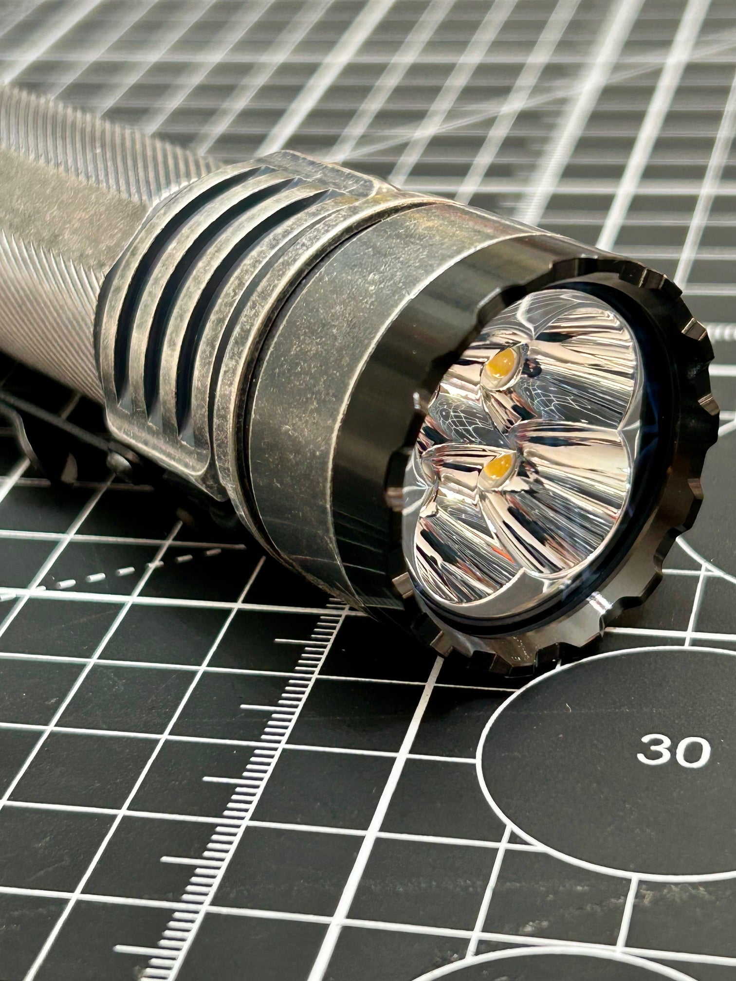 Acebeam E75 Quad-Core LED Flashlight Silver Plated Bronze 4500