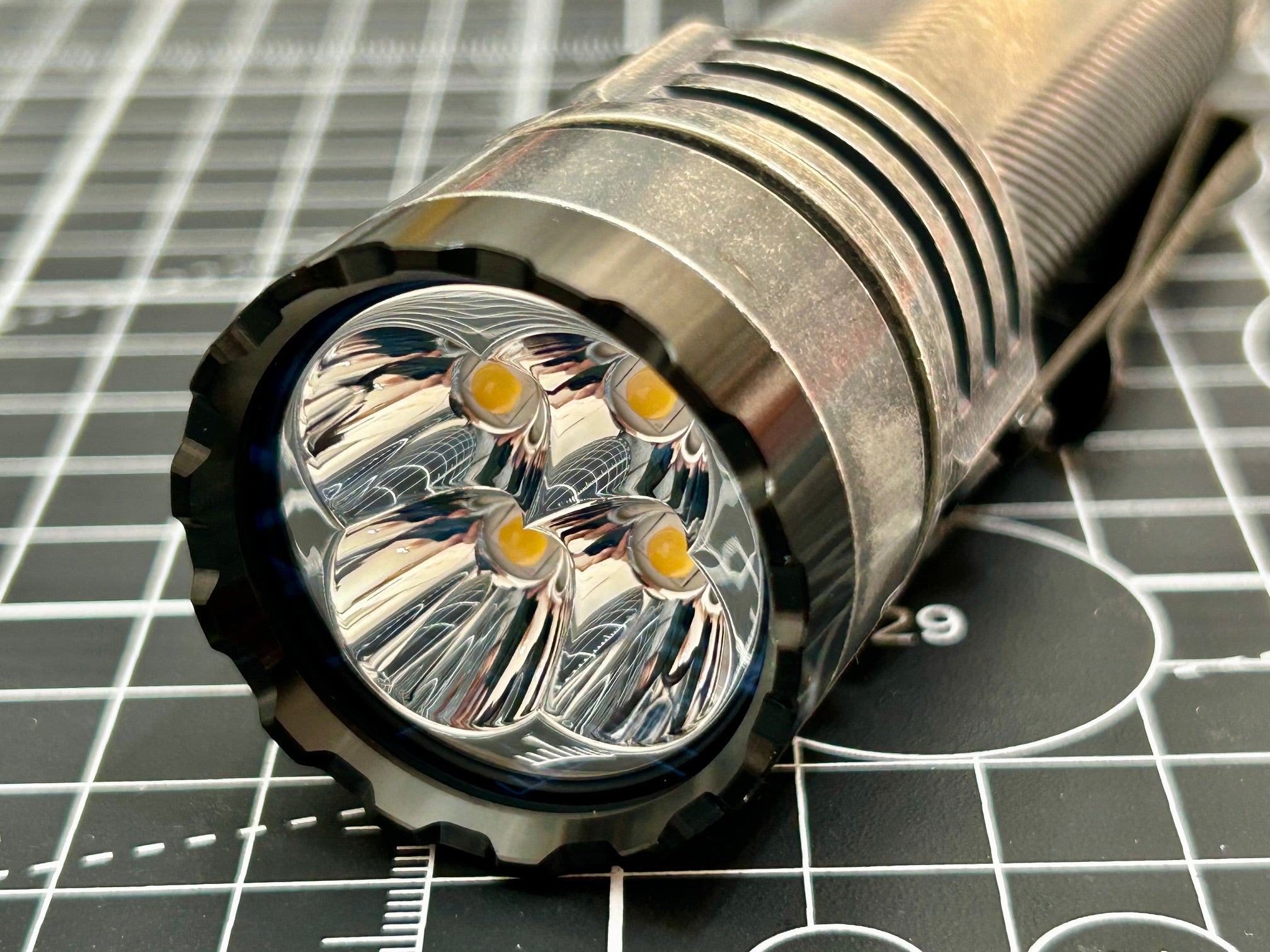 Acebeam E75 Quad-Core LED Flashlight Silver Plated Bronze 4500