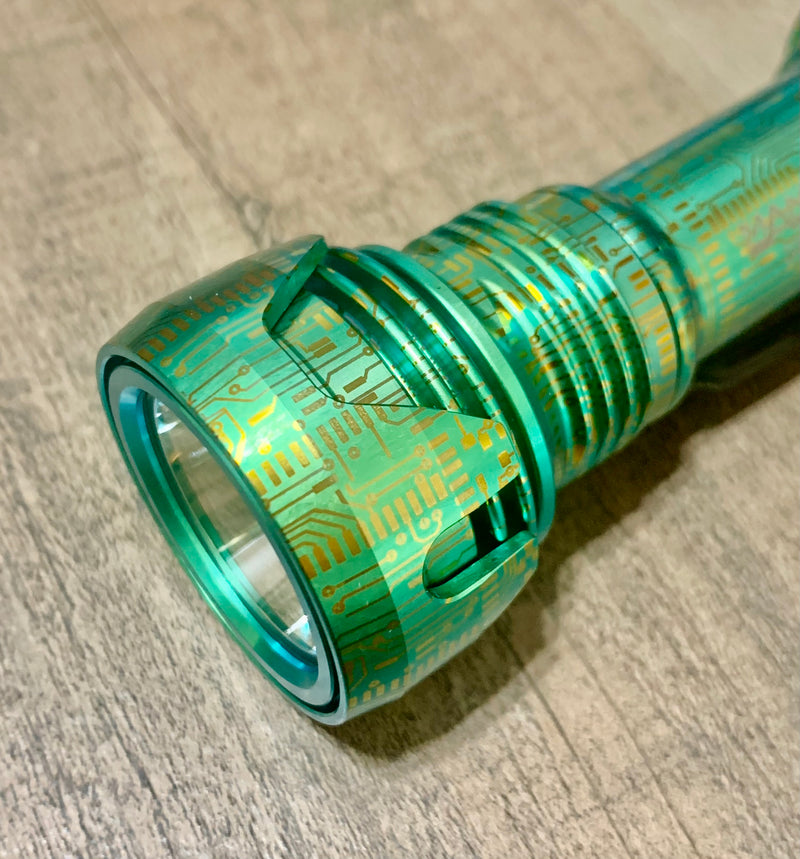 Manker Striker Titanium Limited Edition: Starry Sky Blue & Green Circuit Texture 2300 Lumens