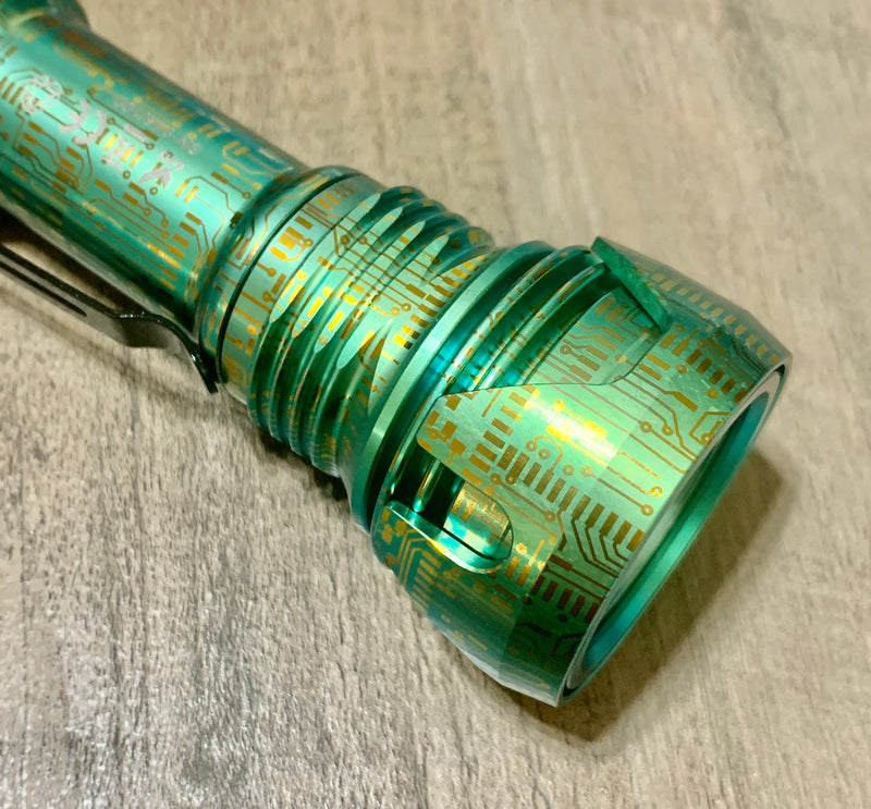 Manker Striker Titanium Limited Edition: Starry Sky Blue & Green Circuit Texture 2300 Lumens