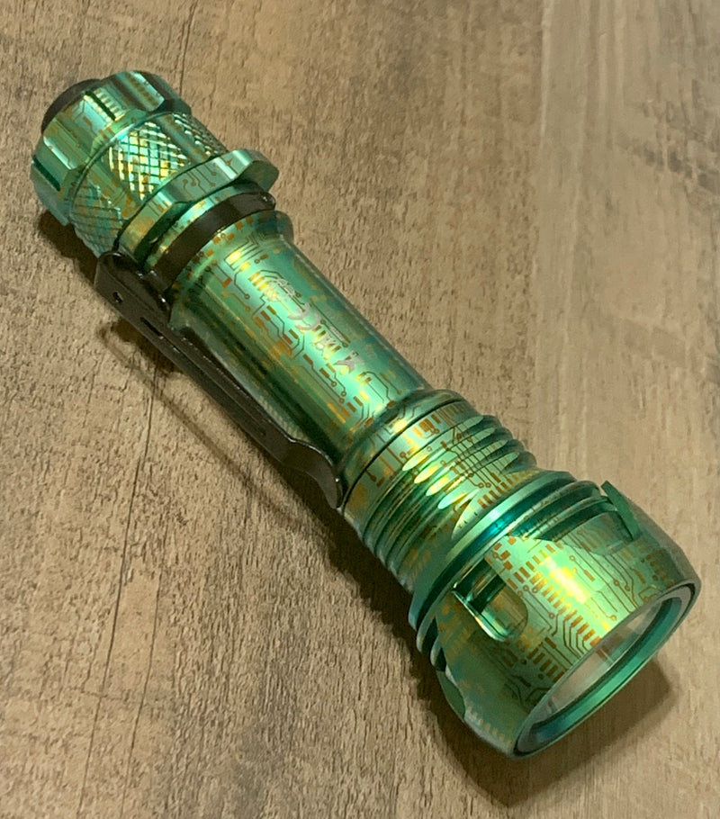 Manker Striker Titanium Limited Edition: Starry Sky Blue & Green Circuit Texture 2300 Lumens