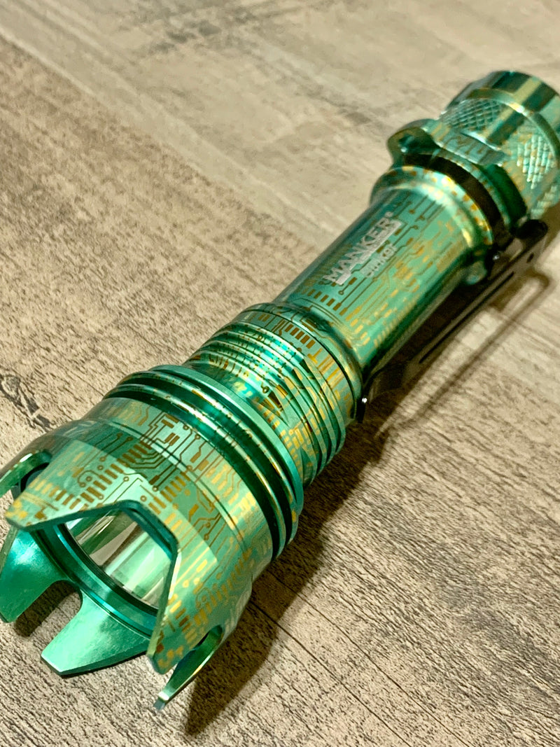 Manker Striker Titanium Limited Edition: Starry Sky Blue & Green Circuit Texture 2300 Lumens