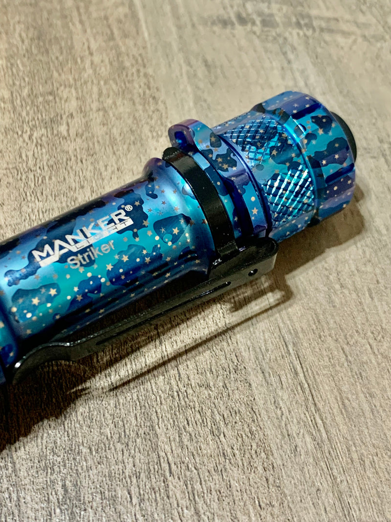 Manker Striker Titanium Limited Edition: Starry Sky Blue & Green Circuit Texture 2300 Lumens