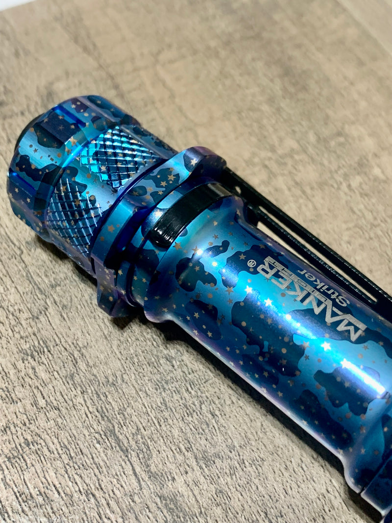 Manker Striker Titanium Limited Edition: Starry Sky Blue & Green Circuit Texture 2300 Lumens